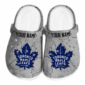 custom toronto maple leafs cracked texture clog best selling