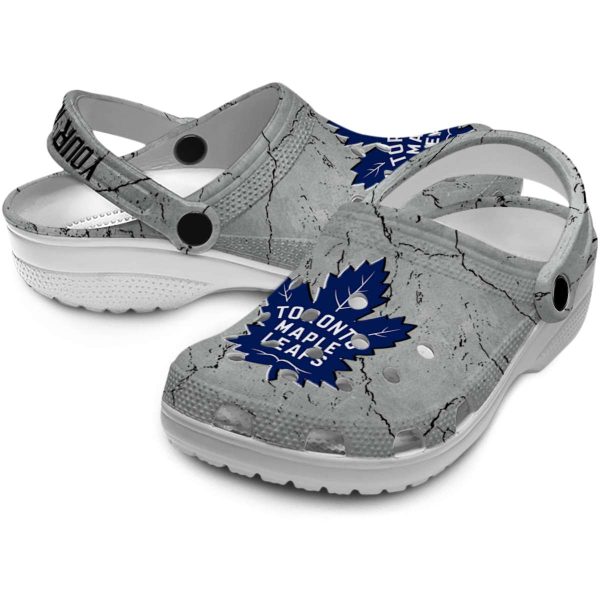 custom toronto maple leafs cracked texture clog high quality