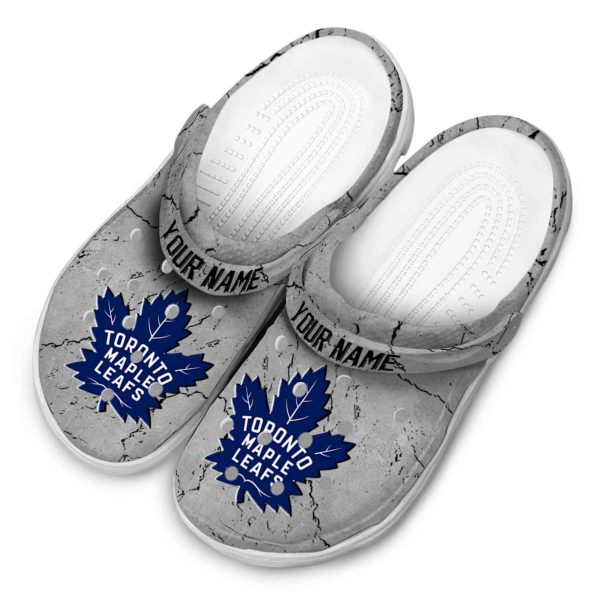 custom toronto maple leafs cracked texture clog latest model