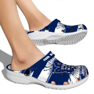 custom toronto maple leafs paint splatter graphics clog fashion forward