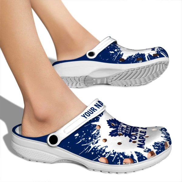 custom toronto maple leafs splash art clog fashion forward
