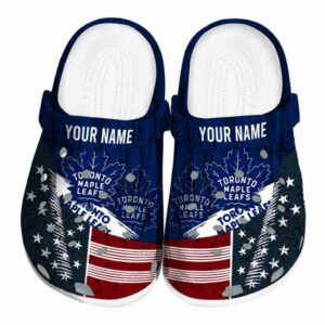 custom toronto maple leafs star spangled side pattern clog best selling