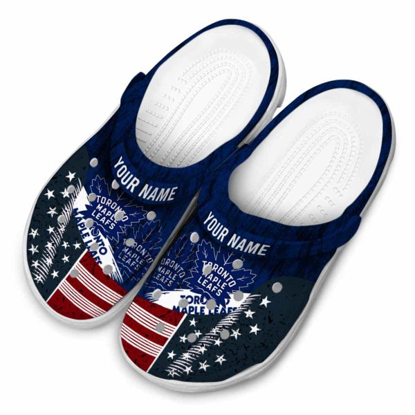 custom toronto maple leafs star spangled side pattern clog latest model