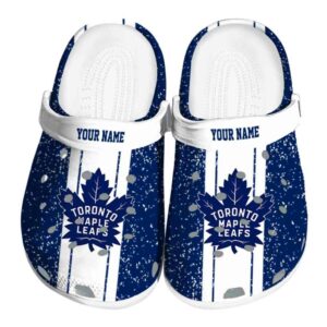 custom toronto maple leafs vertical stripes clog best selling