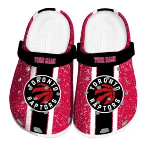 custom toronto raptors vertical stripes clog best selling