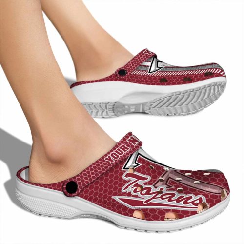 custom troy trojans contrasting stripes clog fashion forward