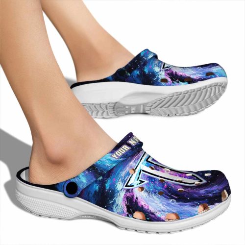 custom troy trojans galaxy swirl clog fashion forward