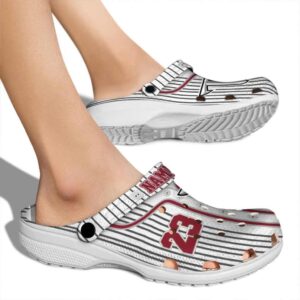 custom troy trojans pinstripe pattern clog fashion forward