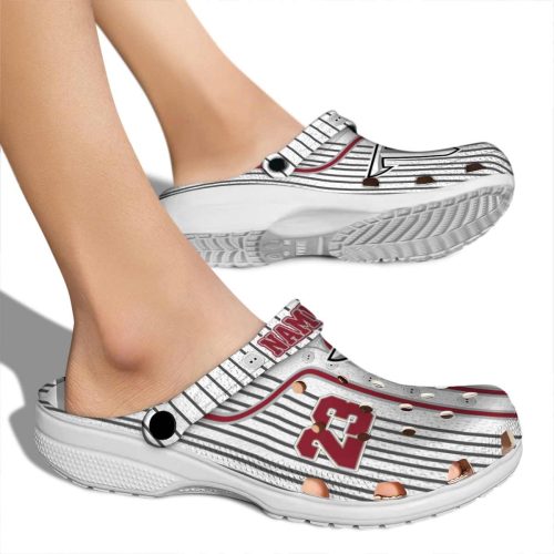 custom troy trojans pinstripe pattern clog fashion forward