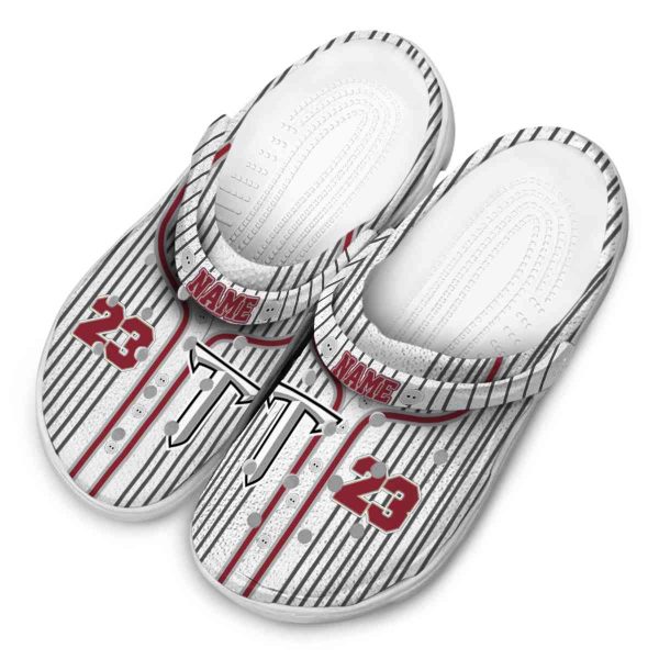 custom troy trojans pinstripe pattern clog latest model