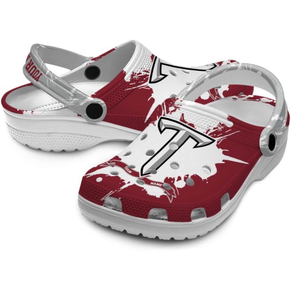 custom troy trojans splatter pattern clog high quality