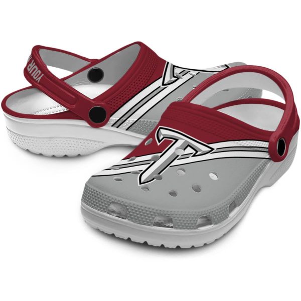 custom troy trojans striped accents clog high quality