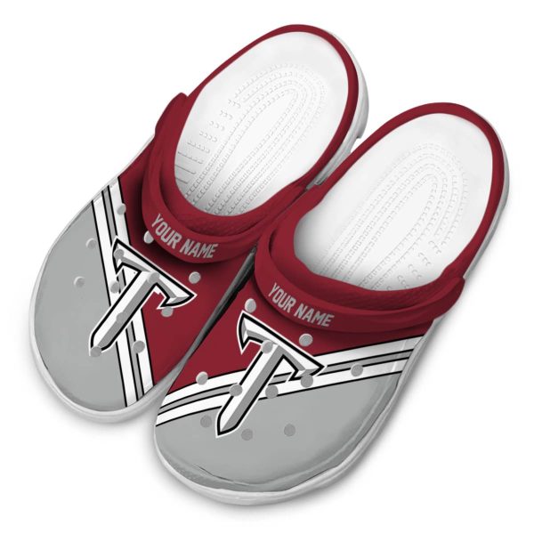 custom troy trojans striped accents clog latest model