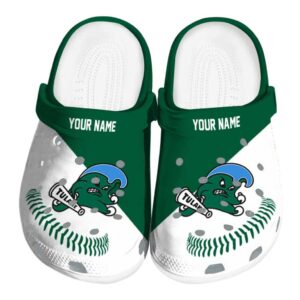 custom tulane green wave baseball motif clog best selling