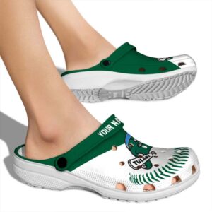 custom tulane green wave baseball motif clog fashion forward