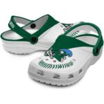 custom tulane green wave baseball motif clog best selling