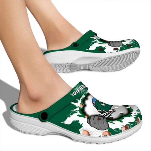 custom tulane green wave gripping hand clog fashion forward
