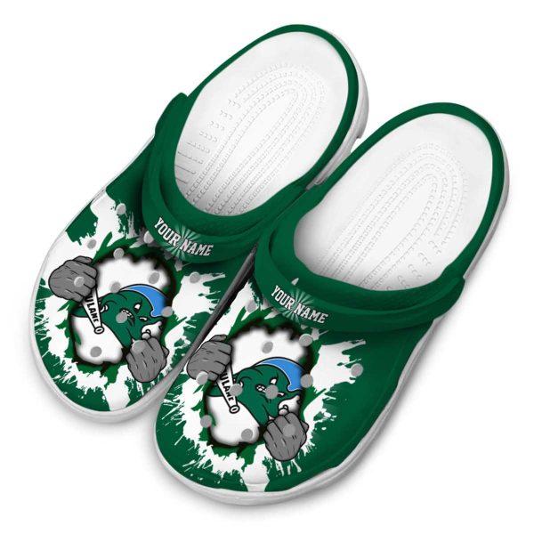 custom tulane green wave gripping hand clog latest model