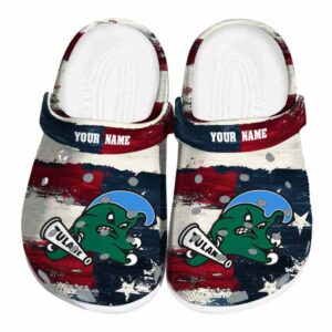 custom tulane green wave patriotic stripes clog best selling