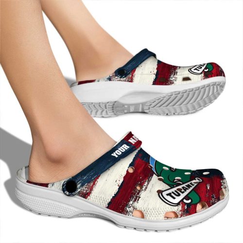 custom tulane green wave patriotic stripes clog fashion forward