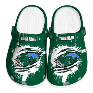 custom tulane green wave splash motif background clog best selling