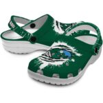 custom tulane green wave splash motif background clog best selling