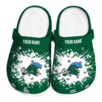 custom tulane green wave splatter background clog best selling