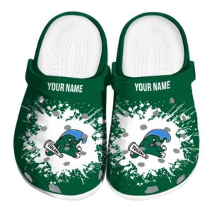custom tulane green wave splatter background clog best selling