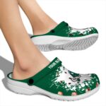 custom tulane green wave splatter background clog best selling