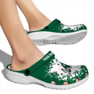custom tulane green wave splatter background clog fashion forward