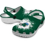 custom tulane green wave splatter background clog best selling