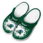 custom tulane green wave splatter background clog best selling