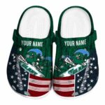 custom tulane green wave star spangled side pattern clog best selling