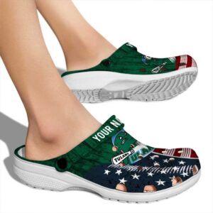 custom tulane green wave star spangled side pattern clog fashion forward