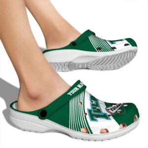 custom tulane green wave vibrant dual tone clog fashion forward