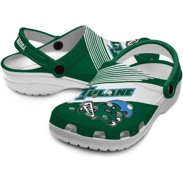 custom tulane green wave vibrant dual tone clog high quality