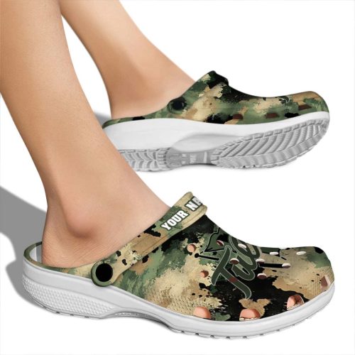 custom tulsa golden hurricane camouflage craze clog fashion forward