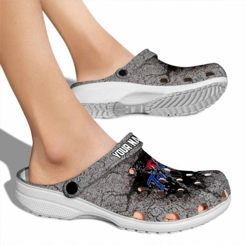 custom tulsa golden hurricane cracked ground texture clog fashion forward