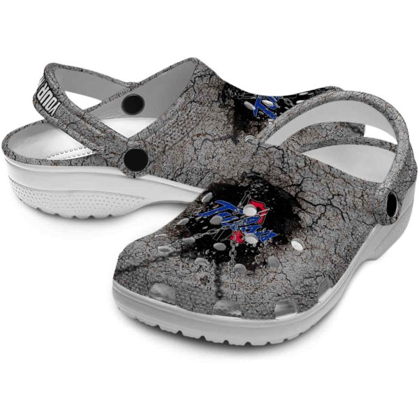 custom tulsa golden hurricane cracked ground texture clog high quality
