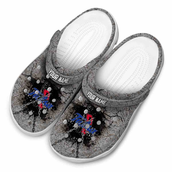 custom tulsa golden hurricane cracked ground texture clog latest model