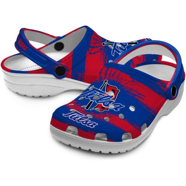 custom tulsa golden hurricane paint splatter graphics clog high quality