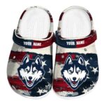 custom uconn huskies patriotic stripes clog best selling