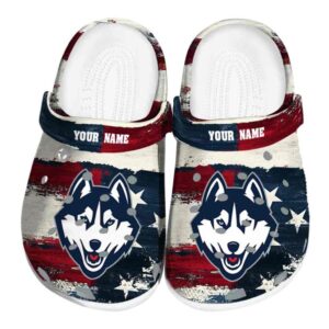 custom uconn huskies patriotic stripes clog best selling