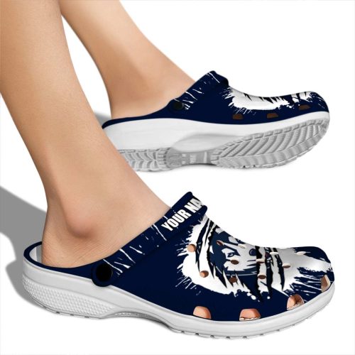 custom uconn huskies splash motif background clog fashion forward