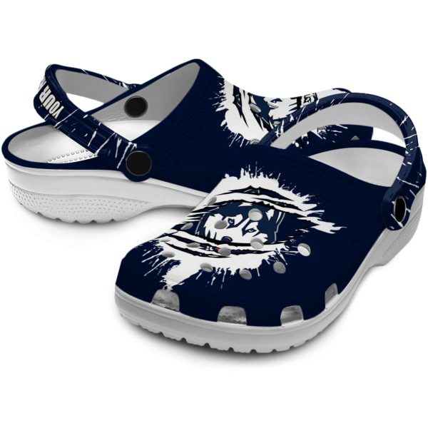 custom uconn huskies splash motif background clog high quality