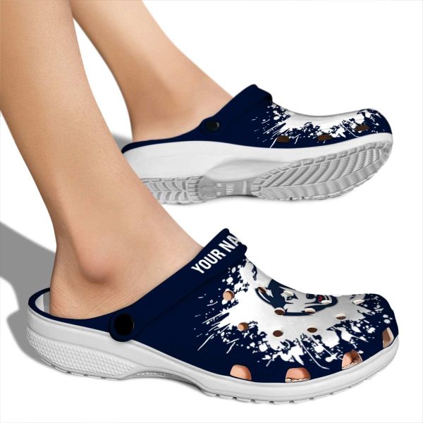 custom uconn huskies splatter background clog fashion forward