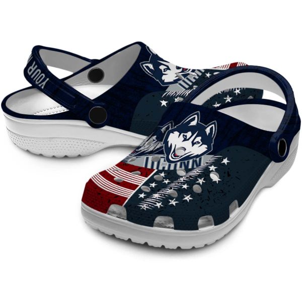 custom uconn huskies star spangled side pattern clog high quality