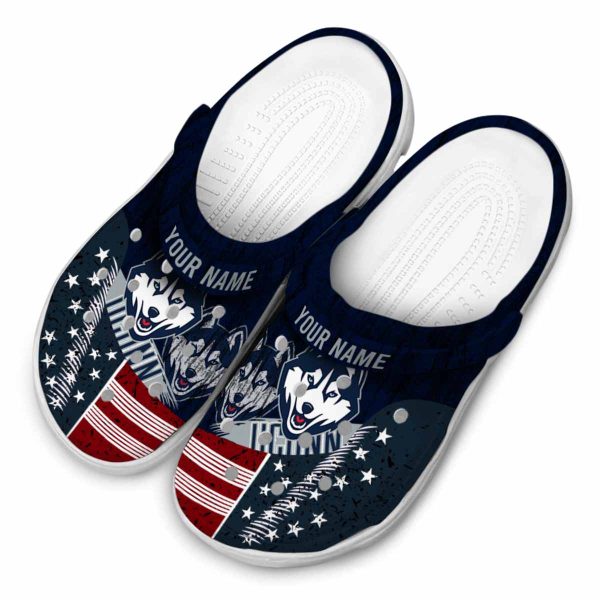 custom uconn huskies star spangled side pattern clog latest model