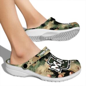 custom umass minutemen camouflage craze clog fashion forward