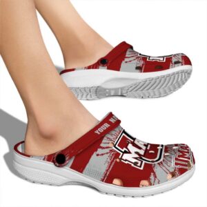 custom umass minutemen paint splatter graphics clog fashion forward